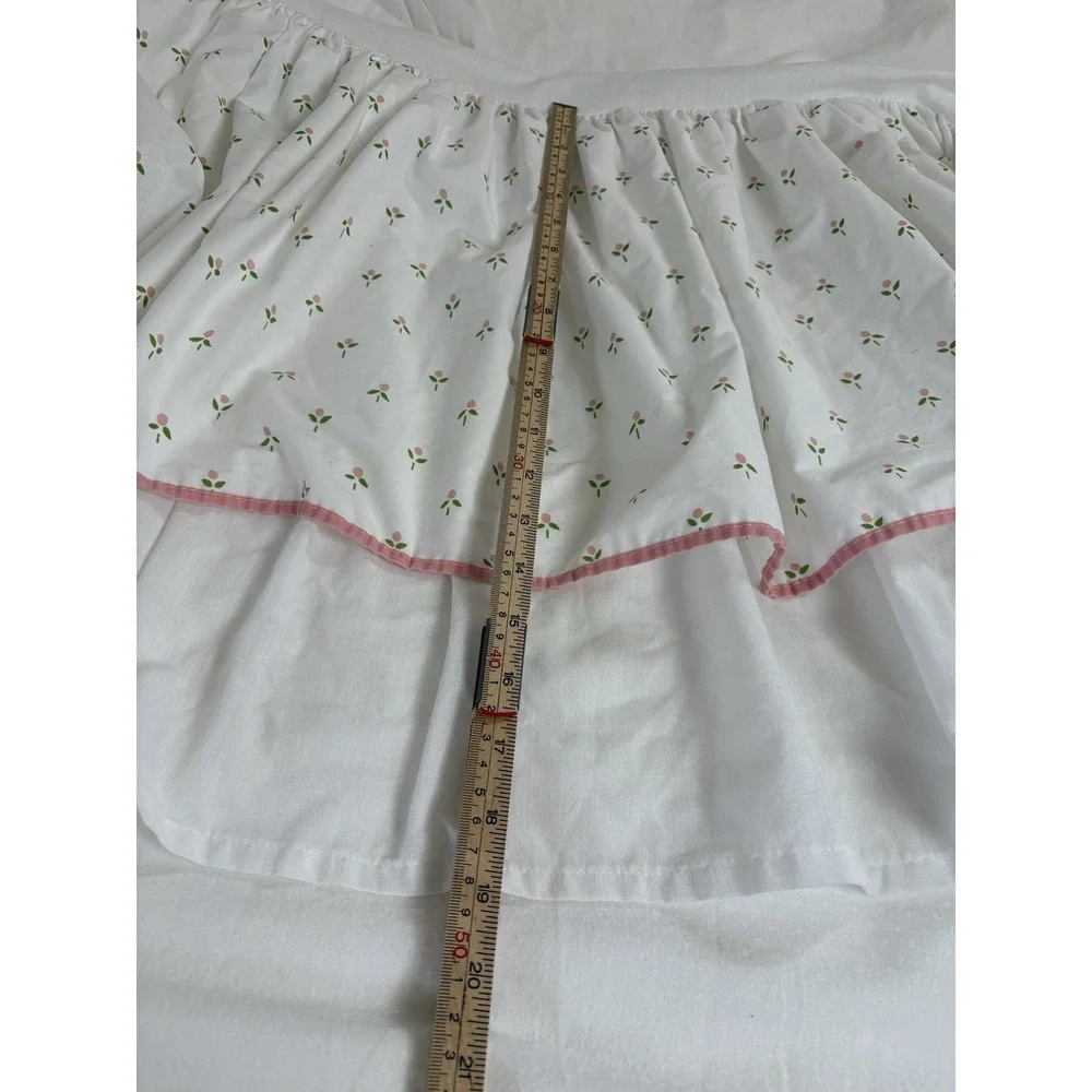 Laura Ashley Castleberry Pink Tulip King Size Dust Ruffle Layered Bedskirt